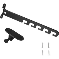 Soporte ventana anti-viento 1 kit negro 15-25cm acero carbono 5 posiciones soporte l atornillado gancho disco para marco