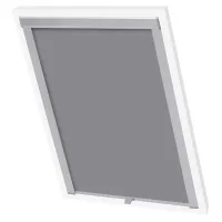 Estor enrollable opaco para ventana de tejado p08 408 - poliéster y aluminio - gris (77.3x116cm)