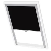 Estor enrollable opaco para ventana de tejado - pk06 - poliéster y aluminio - negro (77.3x99.2cm)
