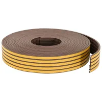 Burlete autoadhesivo para ventana - 25 m - espuma epdm - marrón