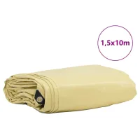 Lona impermeable - 650 g/m² con ojales - lona con revestimiento de pvc - beige (150x1000cm)