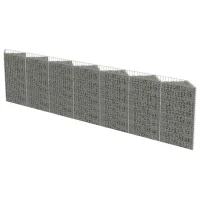 Muro de gaviones - acero galvanizado - plateado (450x30x100cm)