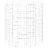 Poste de gavión circular - acero galvanizado - plateado (100x100x100cm)