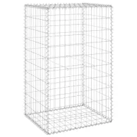 Muro de gaviones con tapas - acero galvanizado - plateado (60x50x100cm)