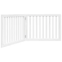 Barrera para perros plegable de 2 paneles - madera de álamo - blanco (160x2x60cm)