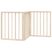 Barrera para perros de 3 paneles - plegable - madera de álamo (150x2x60cm)