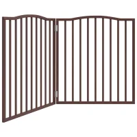 Barrera para perros plegable de 2 paneles - madera de álamo - roble marrón (160x2x90cm)