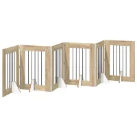 Barrera para perros plegable de 6 paneles - madera y acero galvanizado - roble sonoma (362x34x80cm)
