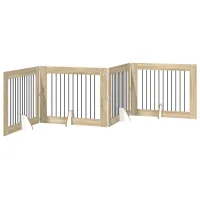 Barrera para perros plegable de 4 paneles - madera y acero - roble sonoma (401x34x80cm)