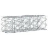 Jardinera de gavión - acero galvanizado - plateado (180x60x55cm)
