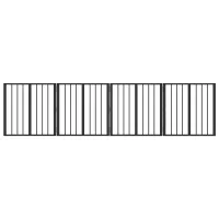 Barrera para perros de 4 paneles - plegable - acero galvanizado - negro (241x1.5x60cm)