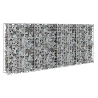 Gavión con tapas - acero galvanizado - plateado (200x20x85cm)