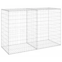 Muro de gaviones con tapas - acero galvanizado - plateado (150x60x100cm)