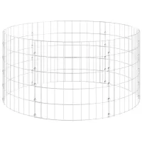 Gavión circular - acero galvanizado - plateado (100x50cm)