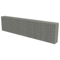 Muro de gaviones con tapas - acero galvanizado - plateado (600x50x150cm)