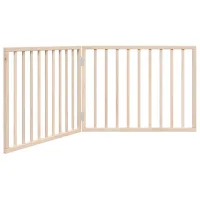Valla plegable para perros de 2 paneles - madera de álamo - natural (160x2x60cm)