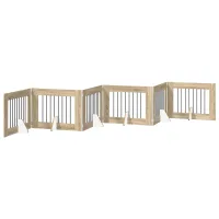Barrera para perros - plegable con soportes - madera de ingeniería y acero - roble sonoma (482x34x60cm)