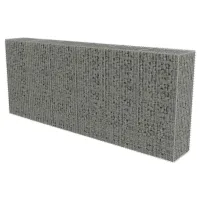 Muro de gaviones con tapas - acero galvanizado - plateado (300x50x150cm)
