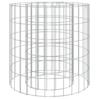 Brasero de gavión redondo - hierro galvanizado - plateado (50x50x50cm)