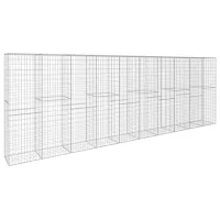 Muro de gaviones con tapa - acero galvanizado - plateado (600x50x200cm)