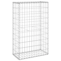 Muro de gaviones - con tapas - acero galvanizado - plateado (60x30x100cm)