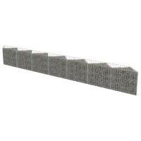 Muro de gaviones - acero galvanizado - plateado (450x30x50cm)