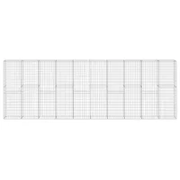 Muro de gaviones con tapas - acero galvanizado - plateado (600x30x200cm)