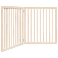 Barrera para perros - plegable 2 paneles - madera de álamo (160x2x90cm)