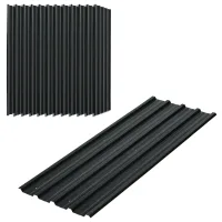 Pack de 12 paneles para cubierta - acero galvanizado - gris antracita (129x45cm)