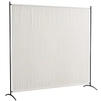 Biombo separador de 1 panel - protección uv30+ - poliéster y acero - beige (180x50x180cm)