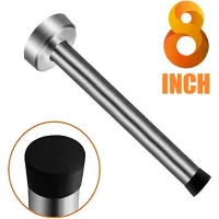 1 tope de puerta de 20 cm de largo, moderno tope de puerta de acero inoxidable con punta de goma que absorbe el sonido