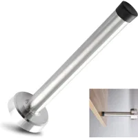 1 pieza, tope de puerta de acero inoxidable de 20 cm, resistencia anticolisión con amortiguador de goma