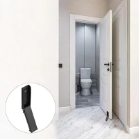 Topes para puertas exteriores, patada de puerta de acero inoxidable resistente, adecuado para puertas de hogar, oficina, dormitorio y cocina (negro)