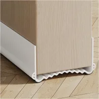 Burlete de puerta 100 cm de pvc flexible, junta ondulada de doble capa para puertas de 5,5 a 8 cm, blanco