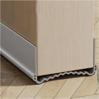Burlete de puerta 100 cm de pvc flexible, junta ondulada de doble capa para puertas de 5,5 a 8 cm, gris