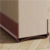Burlete de puerta 100 cm de pvc flexible, junta ondulada de doble capa para puertas de 5,5 a 8 cm, marrón