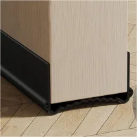 Burlete de puerta 100 cm de pvc flexible, junta ondulada de doble capa para puertas de 5,5 a 8 cm, negro