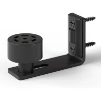Guía de suelo ajustable para puerta corredera de madera, rodillos de nailon, separación para puertas de 25 a 50 mm, negro