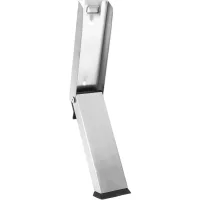 Tope de puerta de acero inoxidable plateado, diseño discreto, plegable, sin taladro