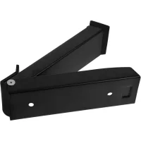Tope de puerta de acero inoxidable negro, diseño discreto, plegable, sin taladro