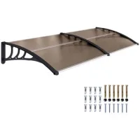 Marquesina para puertas y ventanas 195x75x23 cm con protección solar y lluvia