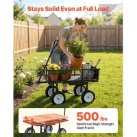Carro de jardín essenza con asiento, 226,8 kg, asiento de trabajo de jardín de acero con ruedas, taburete de jardinería resistente