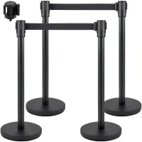 Conjunto barrera de control de multitudes 4 piezas, cinta 2m