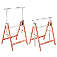 Caballetes de trabajo plegables, 2 unidades, carga 199,6 kg, altura ajustable