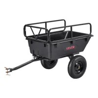 Remolque utilitario de jardín essenza, 227 kg (10 pies cúbicos), remolque para transporte de atv/utv, carro basculante de polietileno