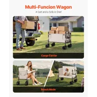 Carro plegable essenza, capacidad de carga de 250 kg y 220 l, carro plegable 2 en 1 que se convierte en banco