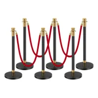 Postes control de multitudes 6 uds acero inoxidable 1,52 m