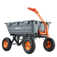 Carro de jardín basculante essenza de polietileno, carros y vagones de jardín de alta resistencia, 680,4 kg (1500 lbs)