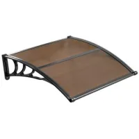 Toldo puerta 97 x 102 cm policarbonato marrón