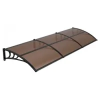 Toldo puerta 38x117 cm, policarbonato, protección lluvia/sol